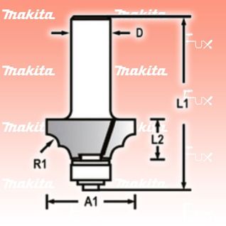 Makita Doppel Abrund Profilfräser mit Anlauflager 28,6 mm