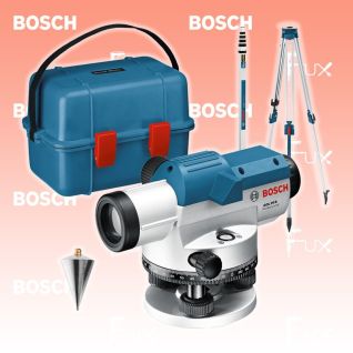 Bosch Professional GOL 20 D Set Optisches Nivelliergerät mit Stativ & Messlatte