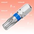 T10 Torx-Bits mit Farbring blau, 25 mm, 10 Stück