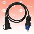 Professional Adapterkabel IP44, Typ T13 mit FS 10A auf Typ F, 1.5m