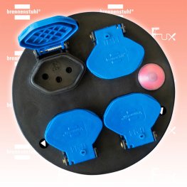 Steckdoseneinsatz-Montageplatte 4-fach IP44 mit Deckel